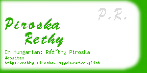piroska rethy business card
